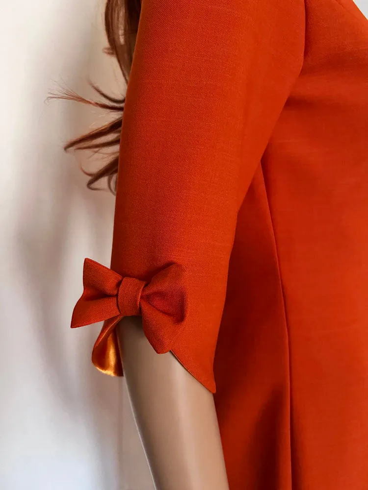 Orleans Sheath Dress with Bow and 3/4 Sleeves