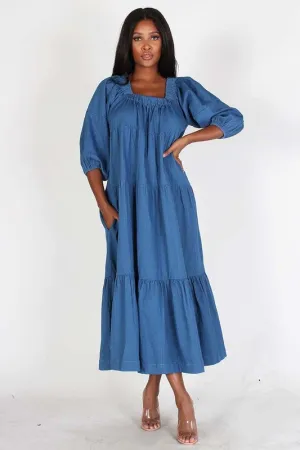 Oversized Denim Maxi Dress