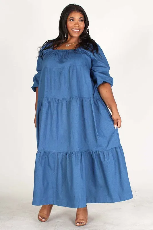 Oversized Denim Maxi Dress