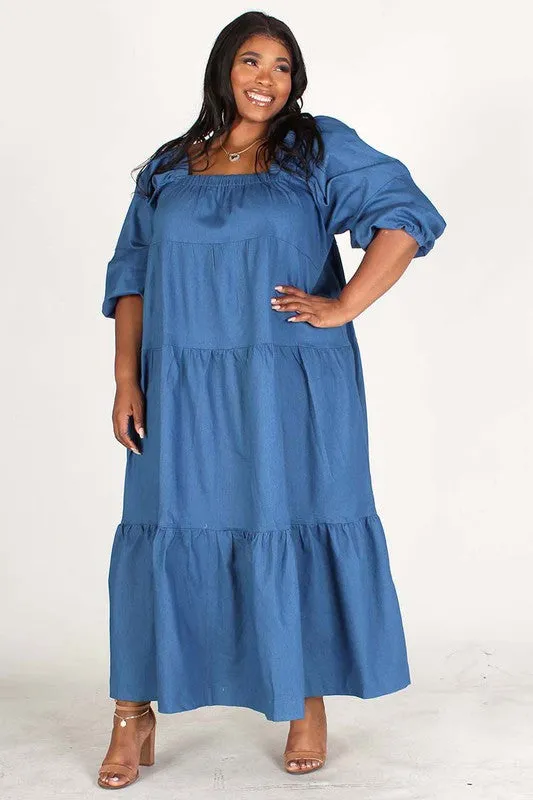 Oversized Denim Maxi Dress