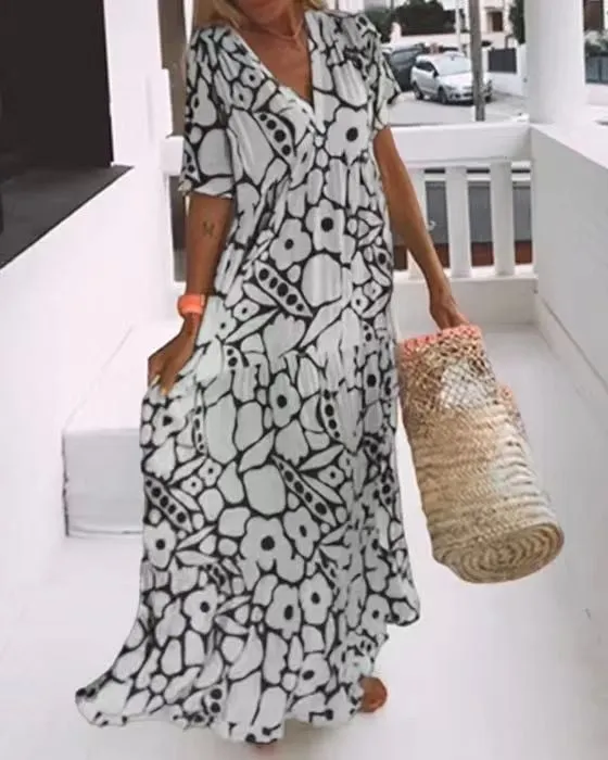 Parvane - Printed short-sleeved dress