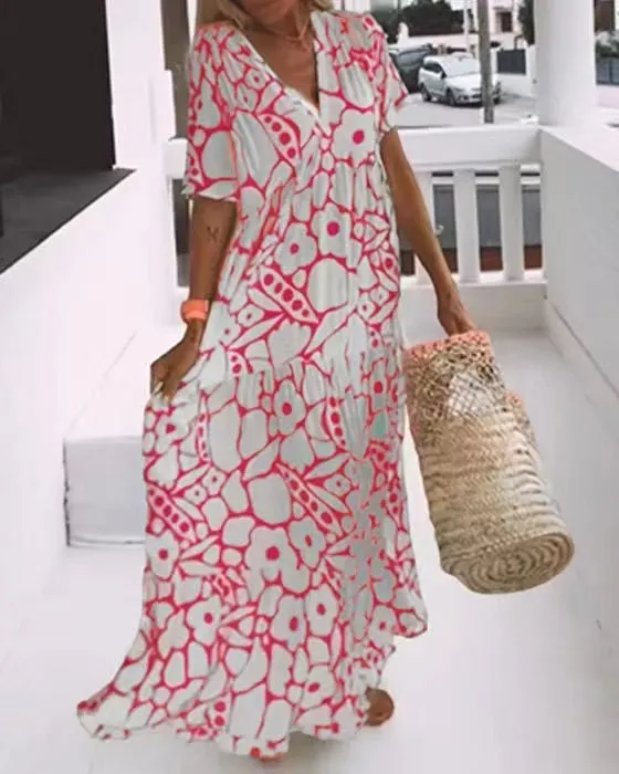 Parvane - Printed short-sleeved dress
