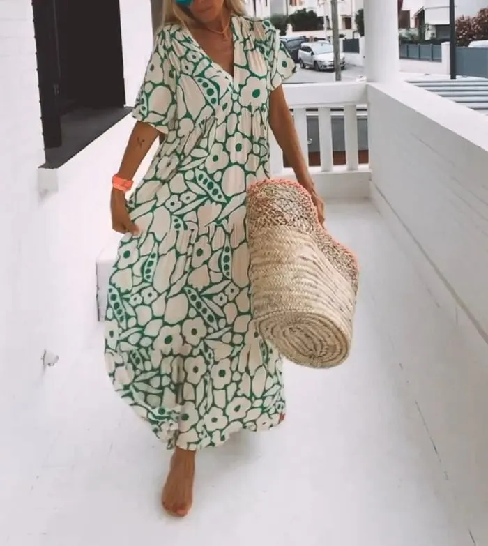 Parvane - Printed short-sleeved dress