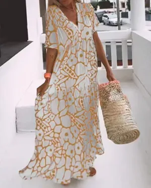 Parvane - Printed short-sleeved dress