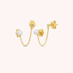 Pearl Chain Studs