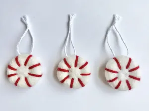 Peppermint Felted Ornaments