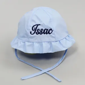 Personalised Baby Sun Hat - Blue - Boys