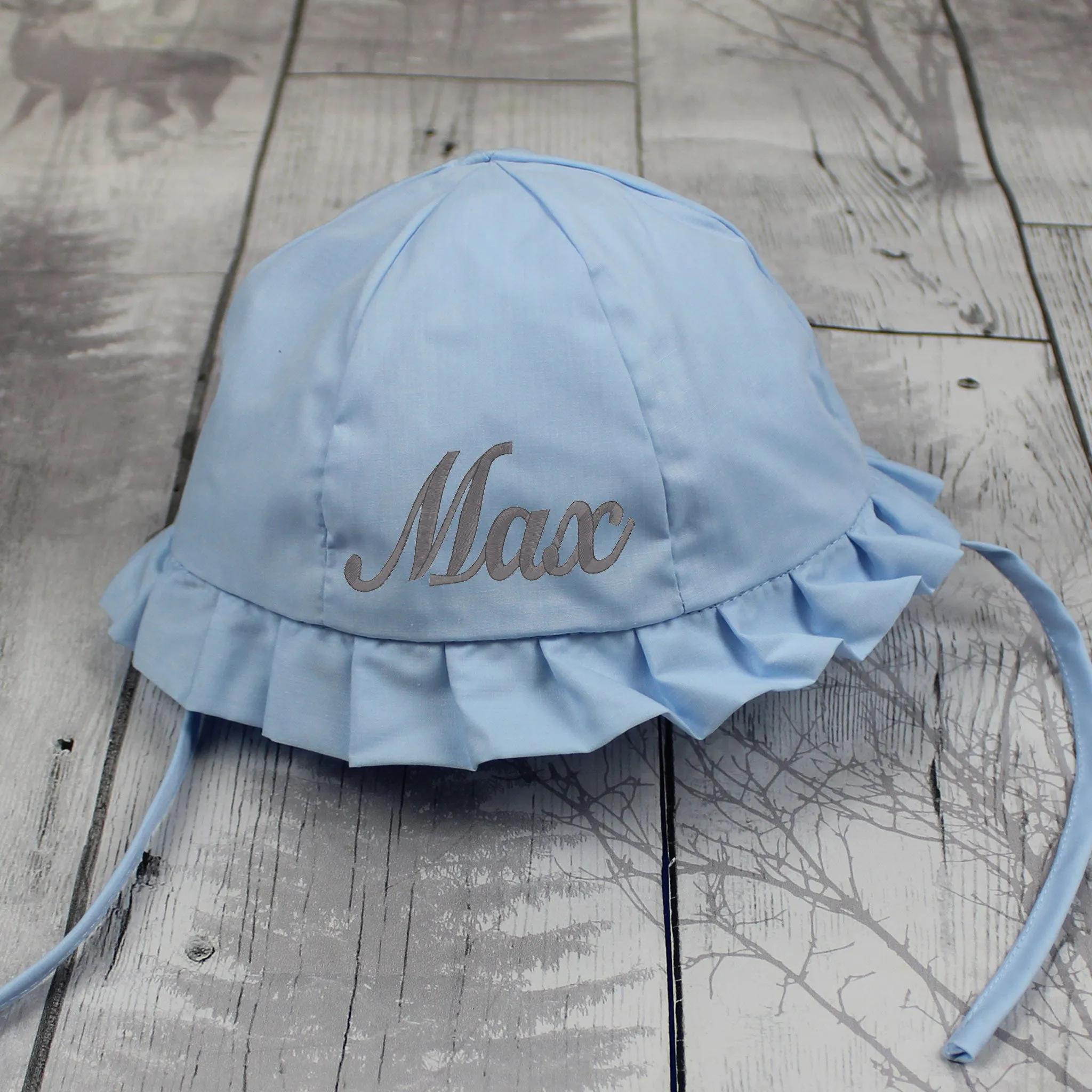 Personalised Baby Sun Hat - Blue - Boys