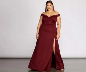 Plus Lucy Formal Charming High Slit Dress