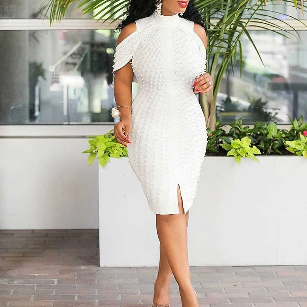Plus Size Beaded Bodycon Dress