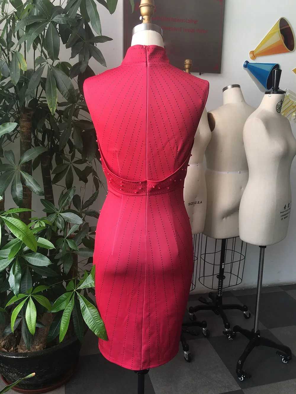 Plus Size Beaded Bodycon Dress