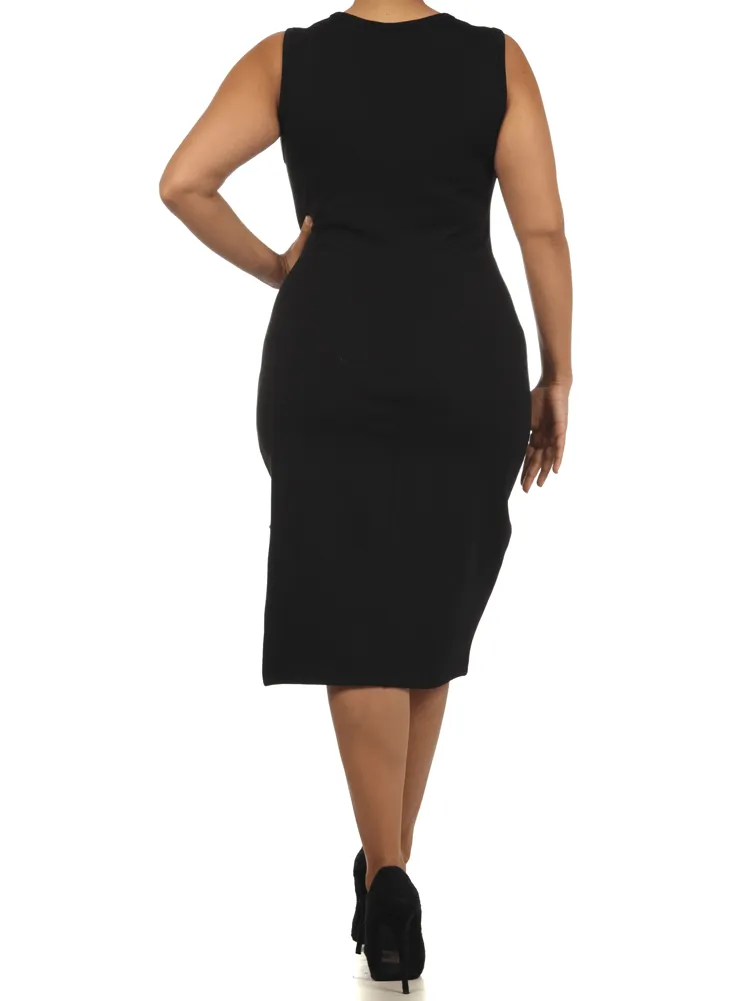 Plus Size Cat Walk Mesh Midi Dress