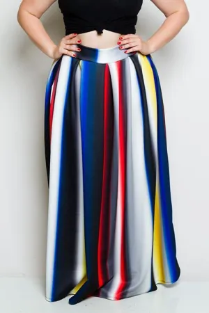 Plus Size Colorful Maxi Skirt / 1XL
