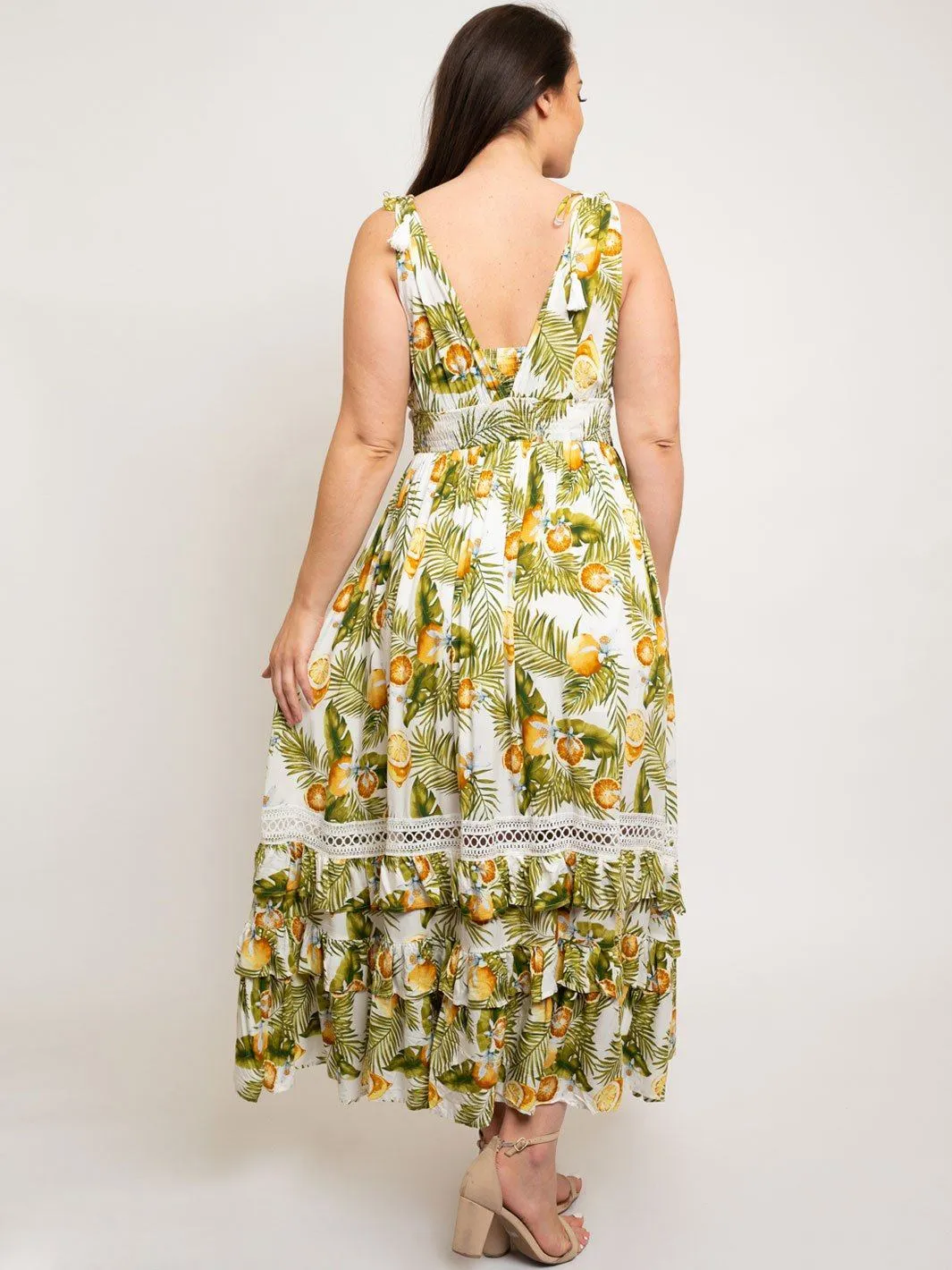 PLUS SIZE FLORAL SLEEVELESS MAXI DRESS