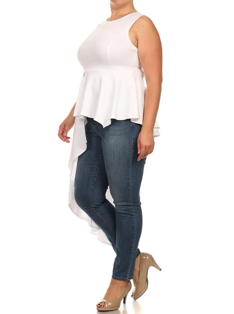 Plus Size Gala Asymmetrical White Maxi Shirt Dress