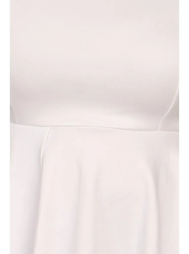 Plus Size Gala Asymmetrical White Maxi Shirt Dress