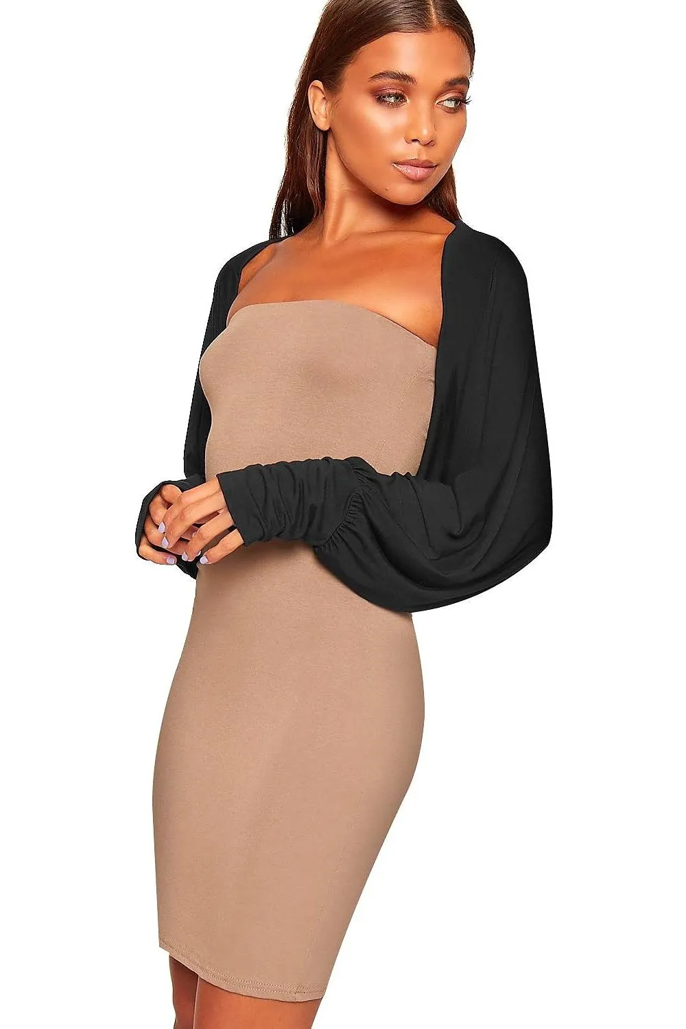 Plus Size Long Sleeve Batwing Shrug