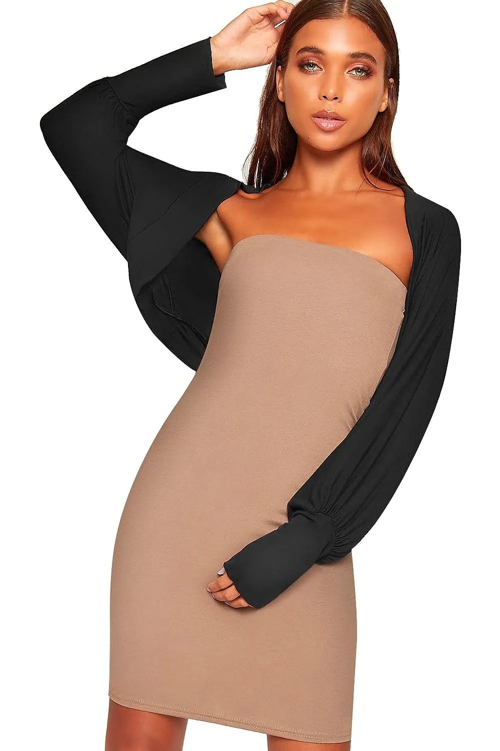 Plus Size Long Sleeve Batwing Shrug