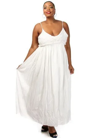 Plus Size Lovable Sweetheart Crochet Maxi Dress