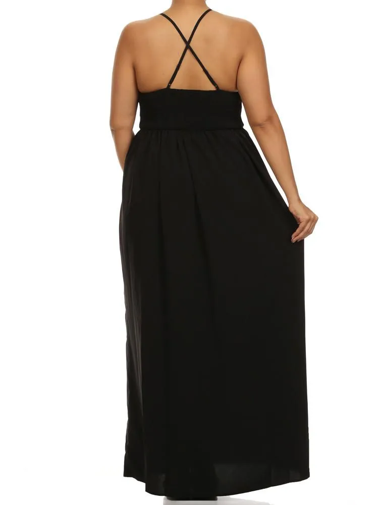 Plus Size Love Struck Crochet Black Maxi Dress