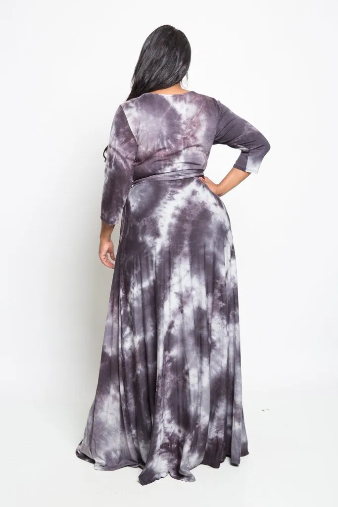 Plus Size Mystic Tie Dye Maxi Dress