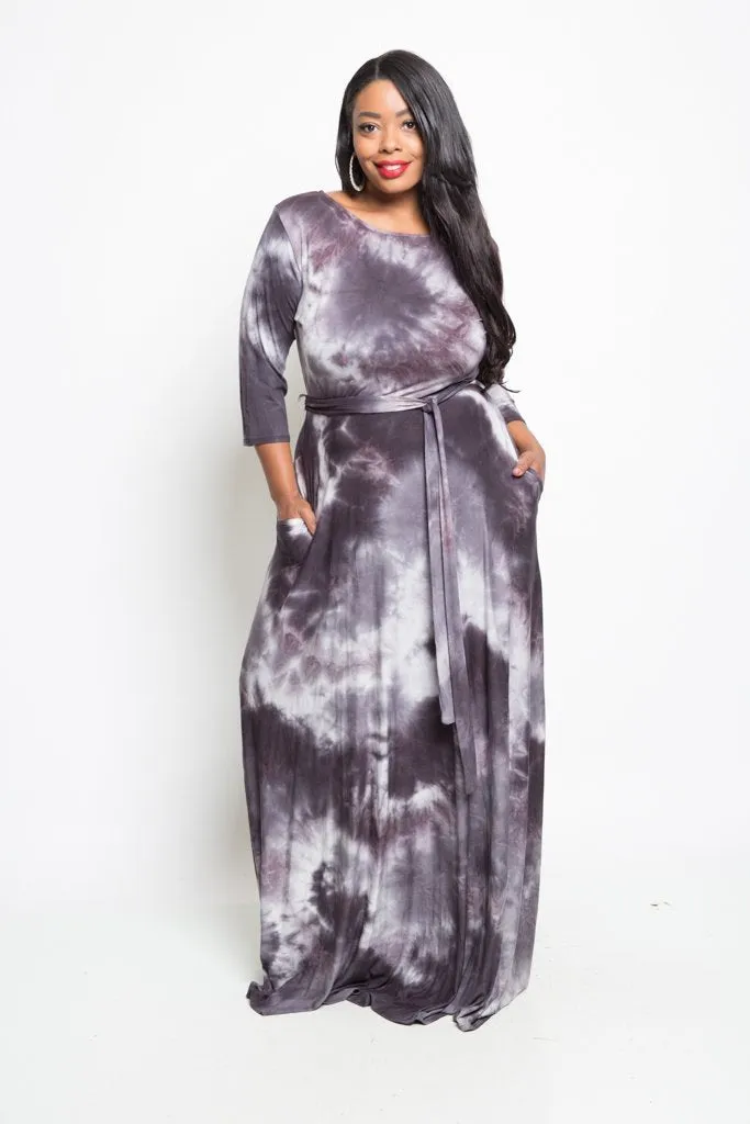 Plus Size Mystic Tie Dye Maxi Dress