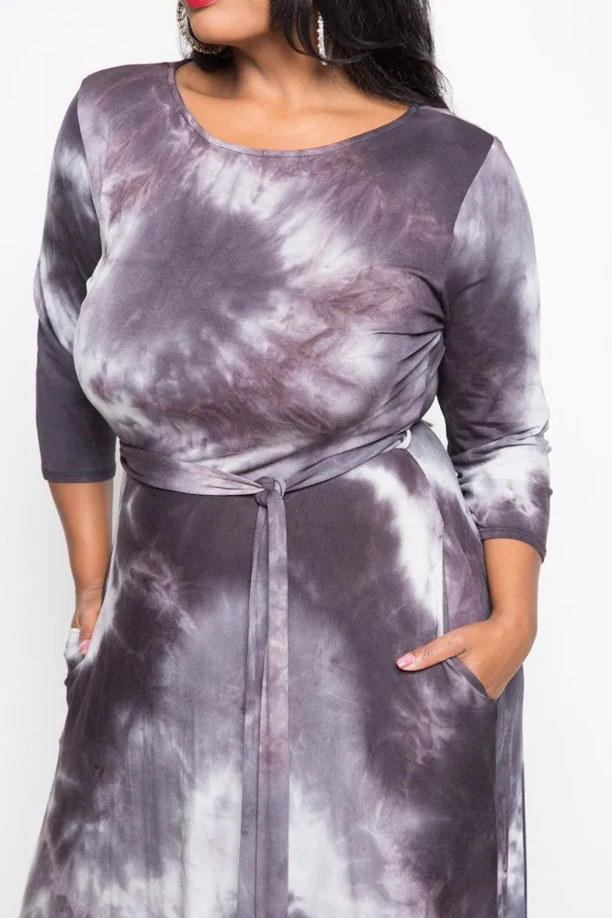 Plus Size Mystic Tie Dye Maxi Dress