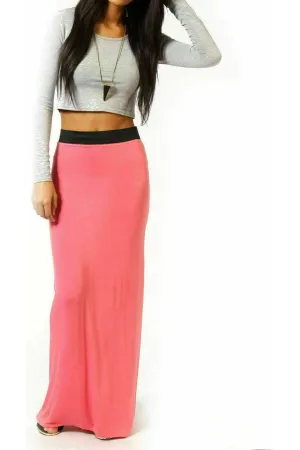 Plus Size Pencil Long Maxi Skirt Elasticated Waist