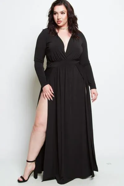 Plus Size Sexy Maxi Long Sleeved Dress Item