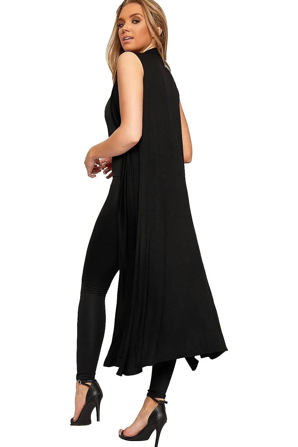 Plus Size Sleeveless Maxi Cardigan