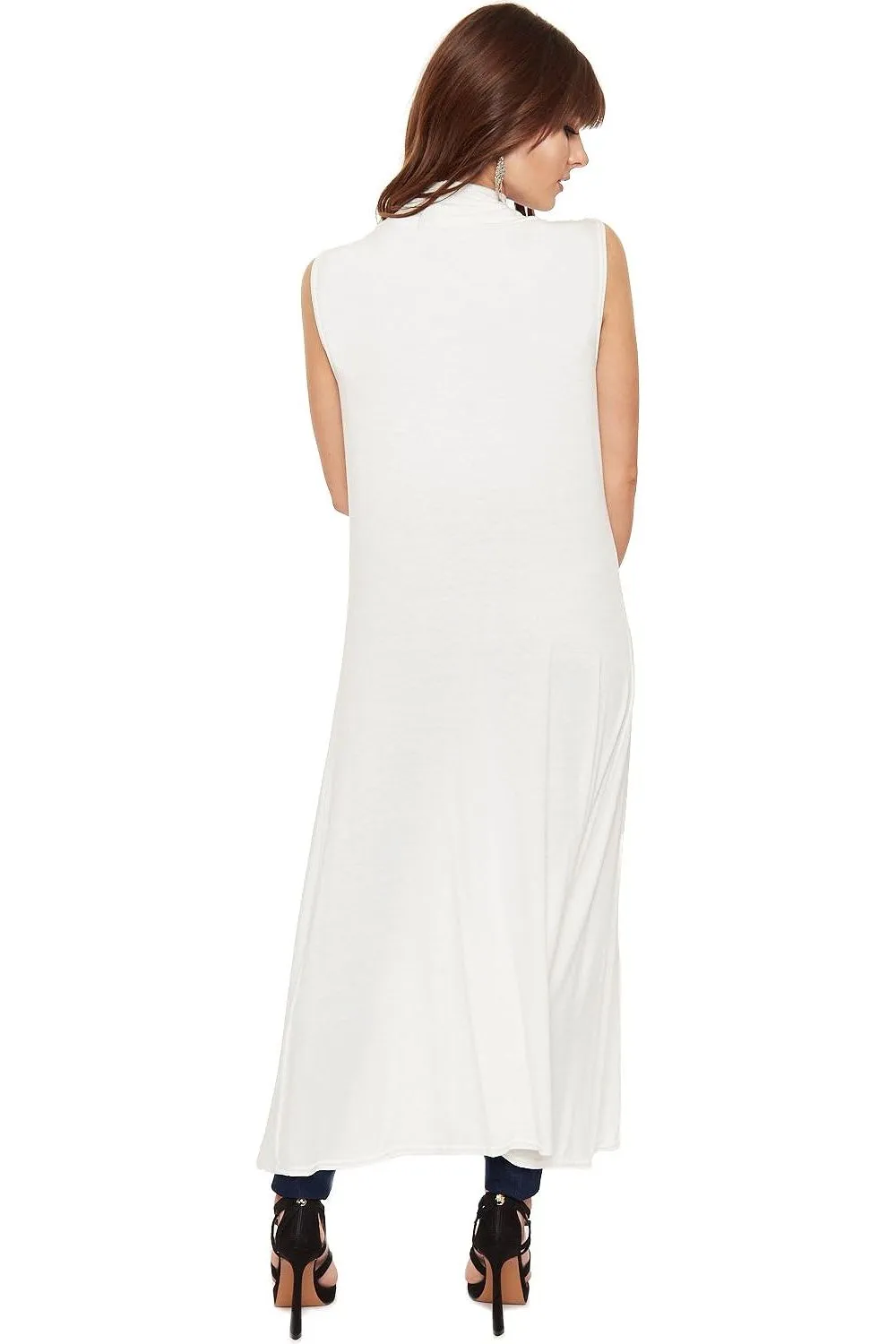 Plus Size Sleeveless Maxi Cardigan