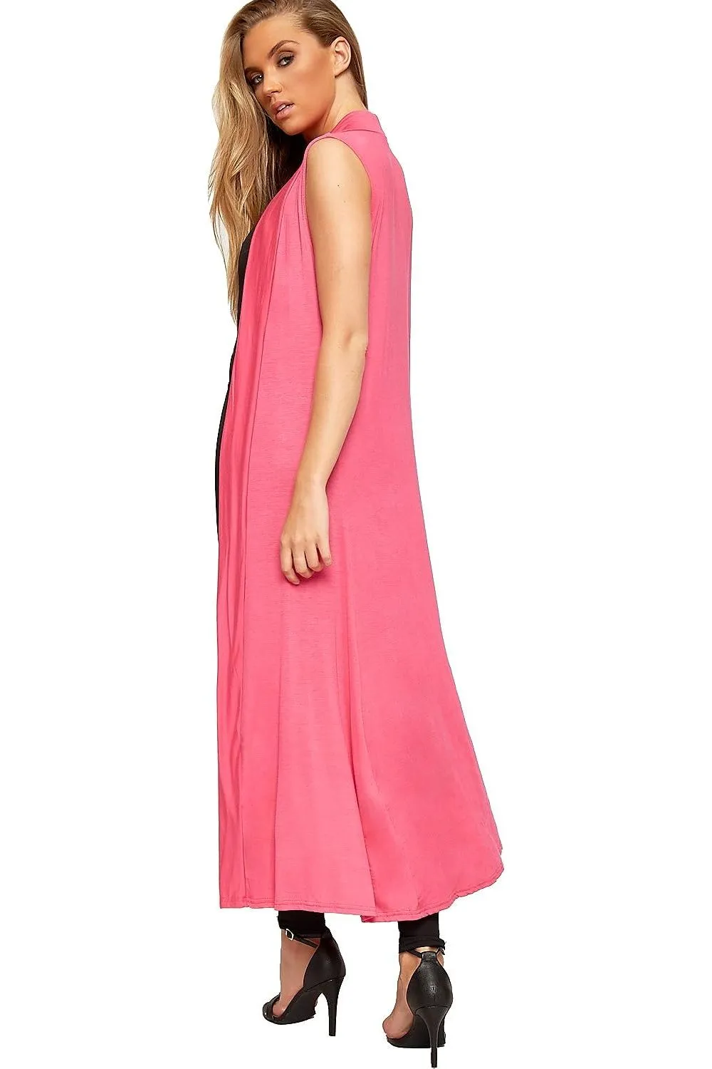Plus Size Sleeveless Maxi Cardigan
