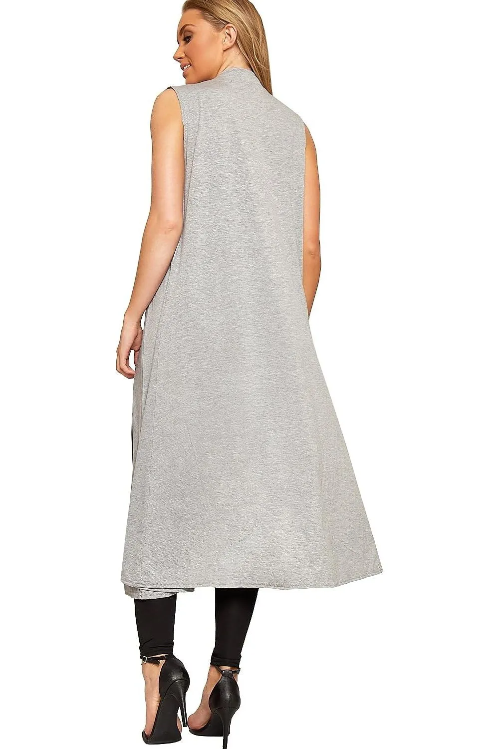 Plus Size Sleeveless Maxi Cardigan