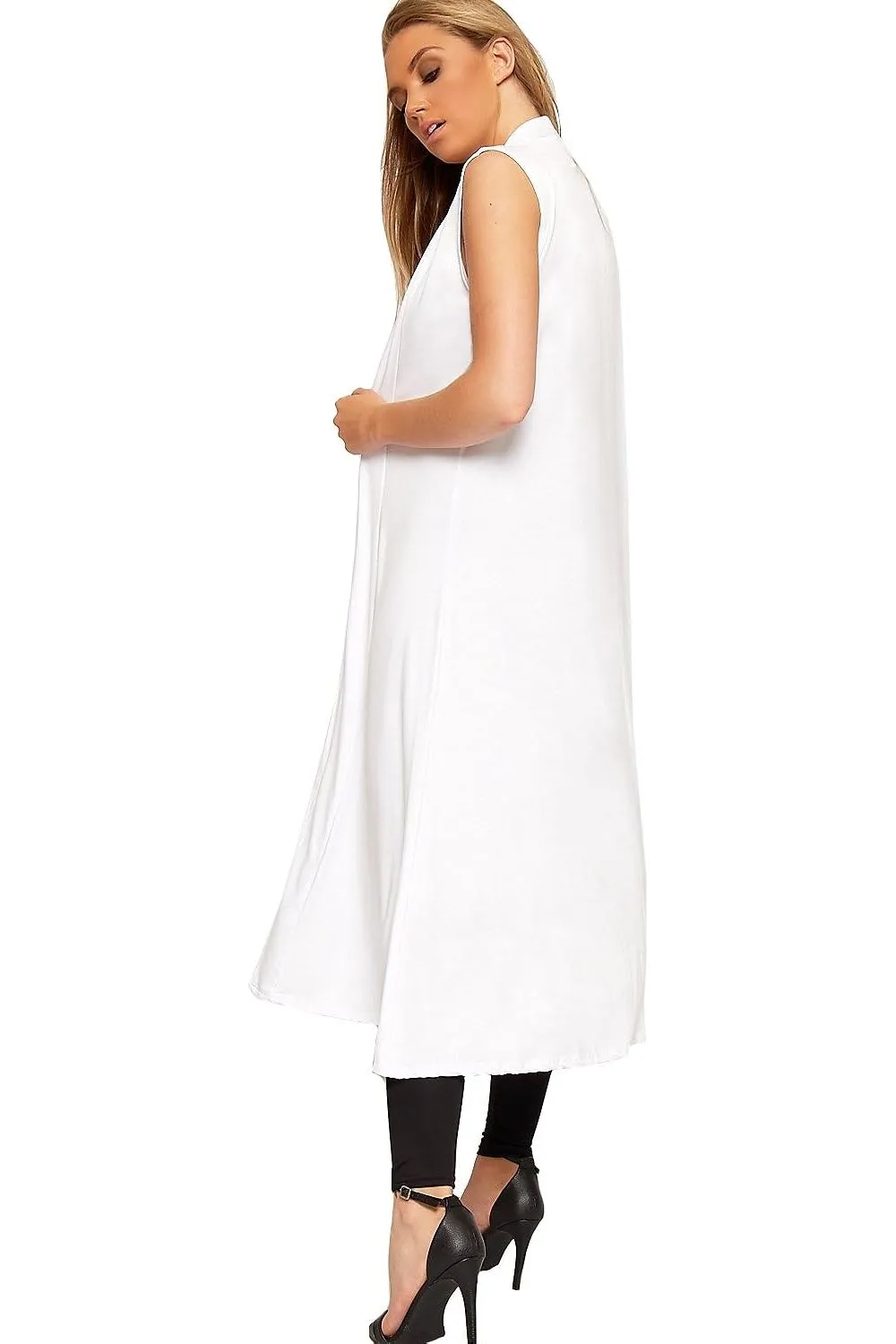 Plus Size Sleeveless Maxi Cardigan