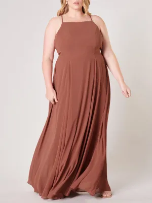 PLUS SIZE SLEEVELESS OPEN BACK MAXI DRESS