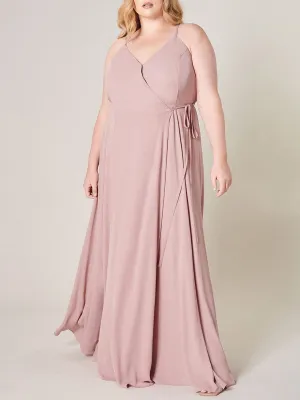 PLUS SIZE SLEEVELESS SURPLICE OPEN BACK MAXI DRESS