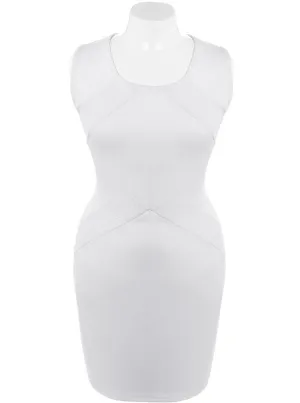 Plus Size Sparkling Diamond White Dress