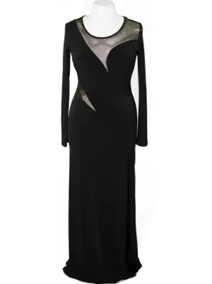 Plus Size Sparkling See Through Gold Maxi Dress