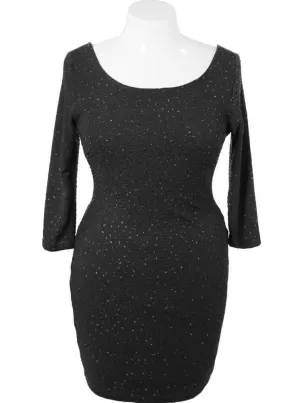 Plus Size Sparkling Shimmer Black Dress