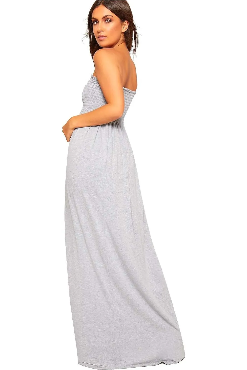 Plus Size Strapless Sheering Maxi Dress