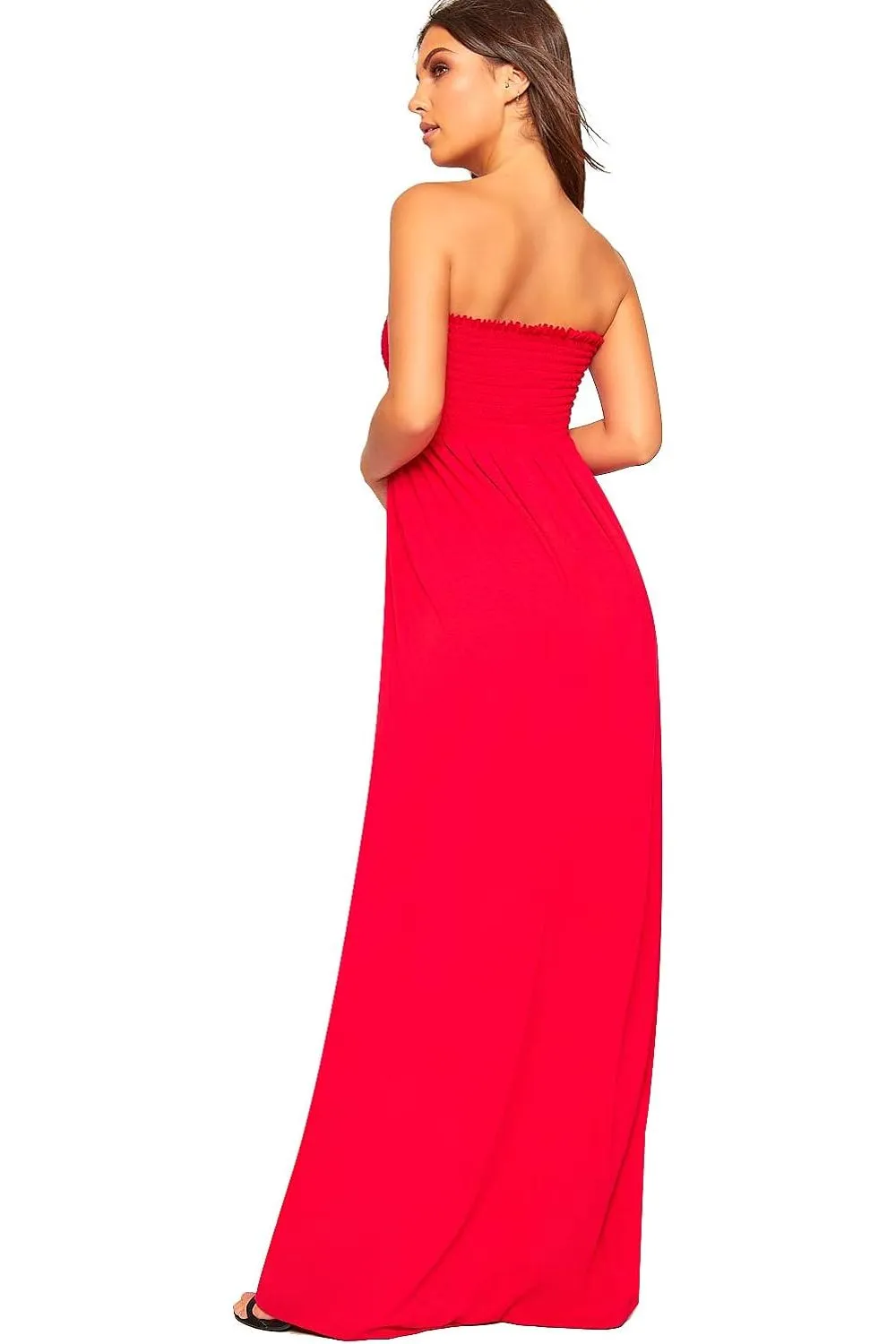Plus Size Strapless Sheering Maxi Dress