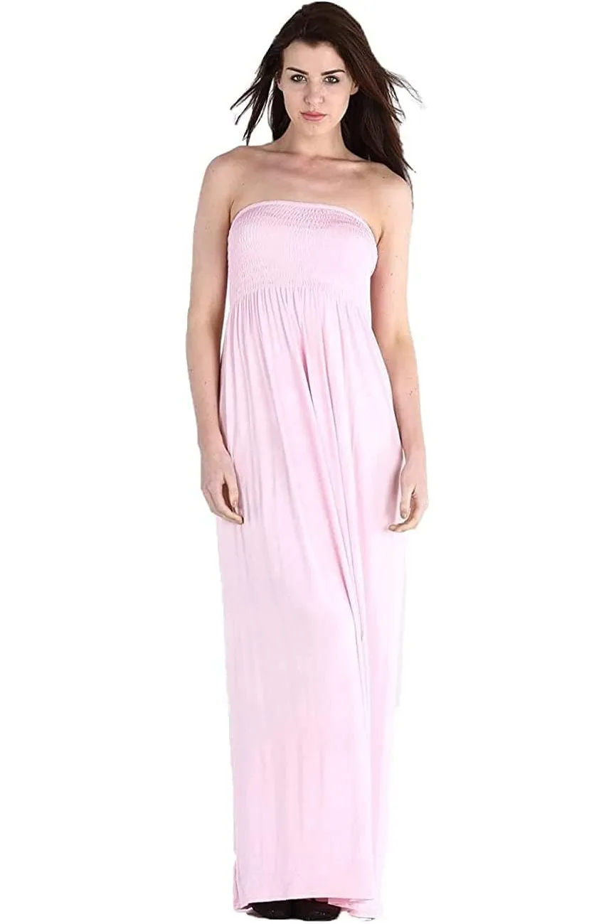 Plus Size Strapless Sheering Maxi Dress