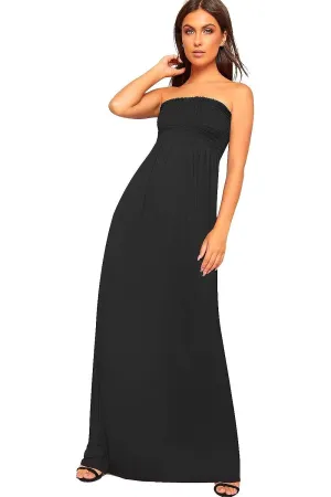 Plus Size Strapless Sheering Maxi Dress