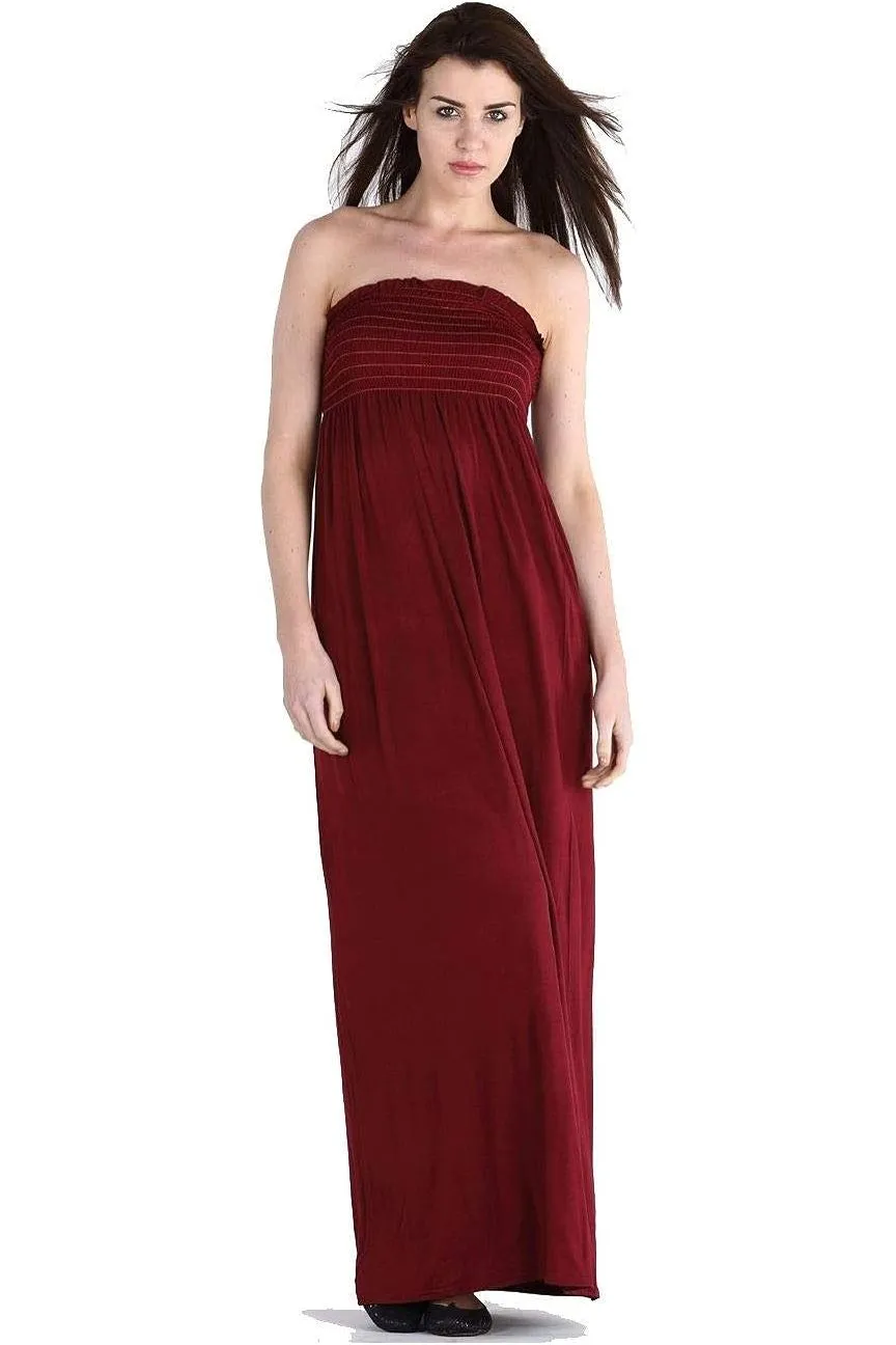 Plus Size Strapless Sheering Maxi Dress