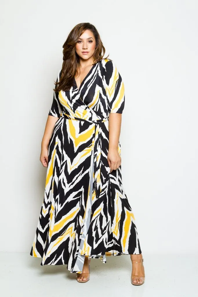 Plus Size Surplice Maxi Dress