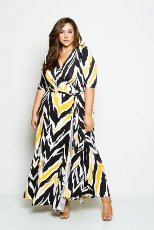 Plus Size Surplice Maxi Dress