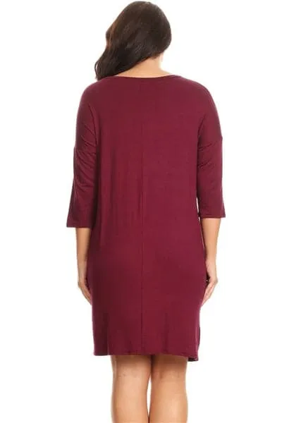Plus Size Twist Knot Slit Front Dress Purple - Pack of 6