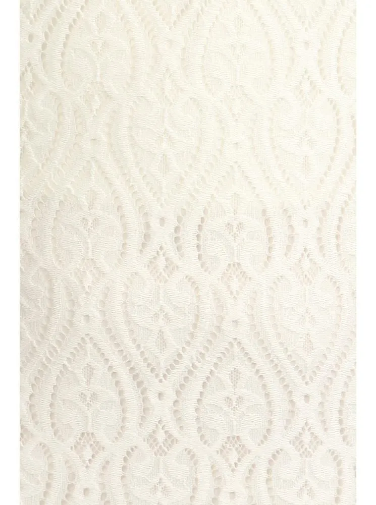 Plus Size Victorian Goddess Crochet White Maxi Dress