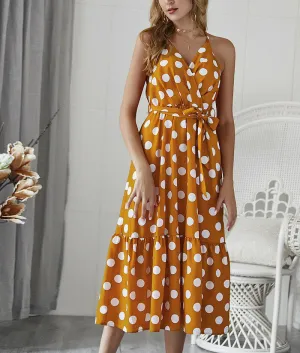 Polka Dot Summer Sleeveless Sexy Dress