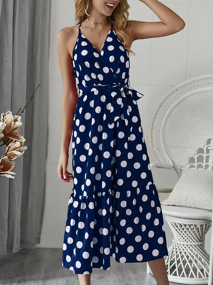 Polka Dot Summer Sleeveless Sexy Dress